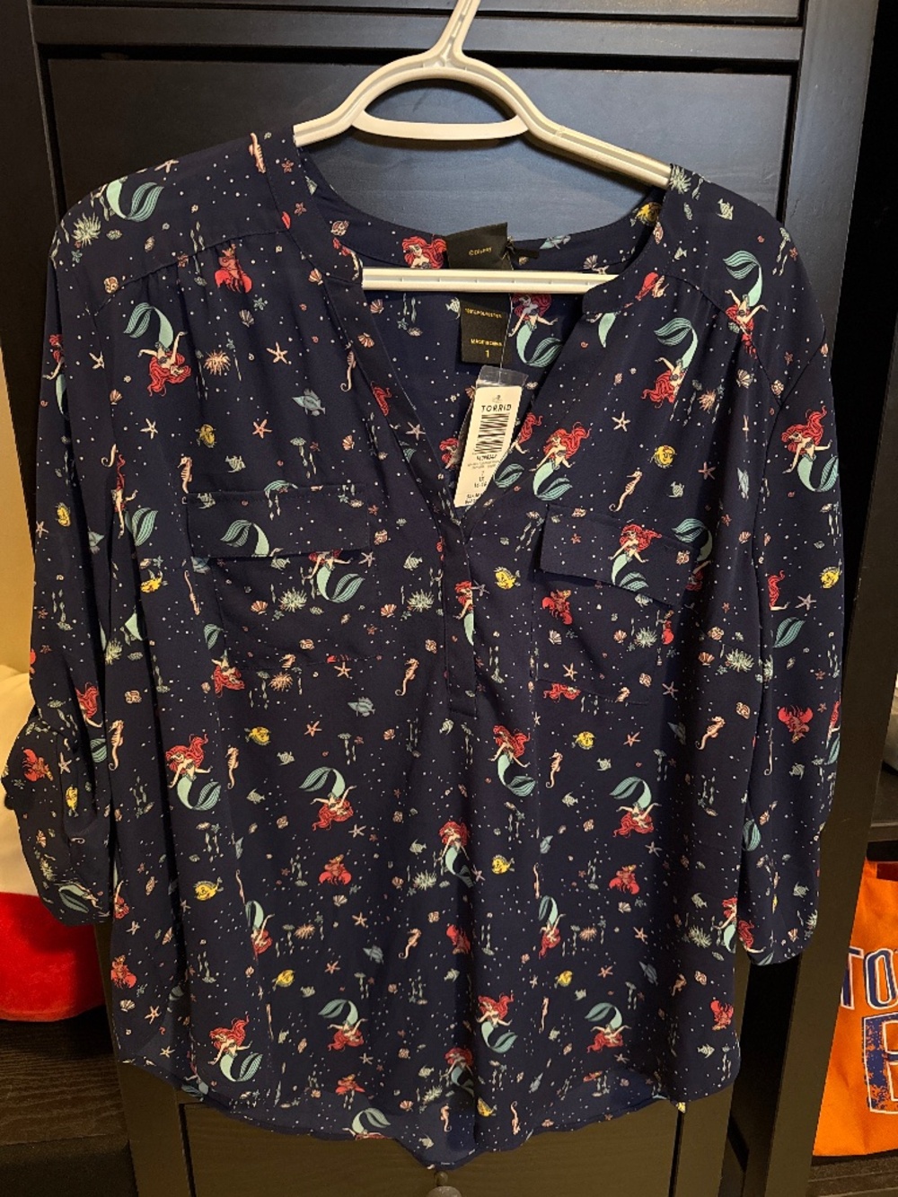 NWT Disney Princess Ariel Harper Blouse Torrid Size 1